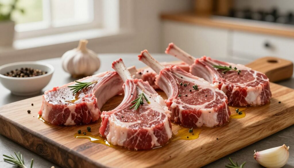 lamb loin chops ready for cooking