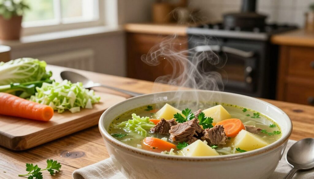 old-fashioned vegetable beef soup recipe with cabbage​