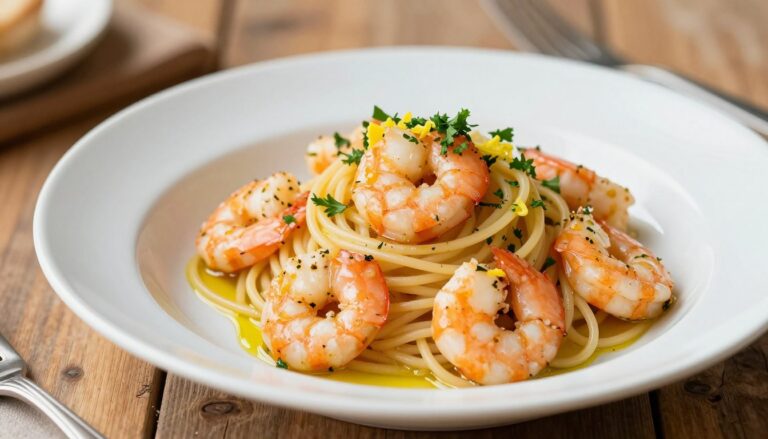 shrimp scampi recipe with pasta without wine​