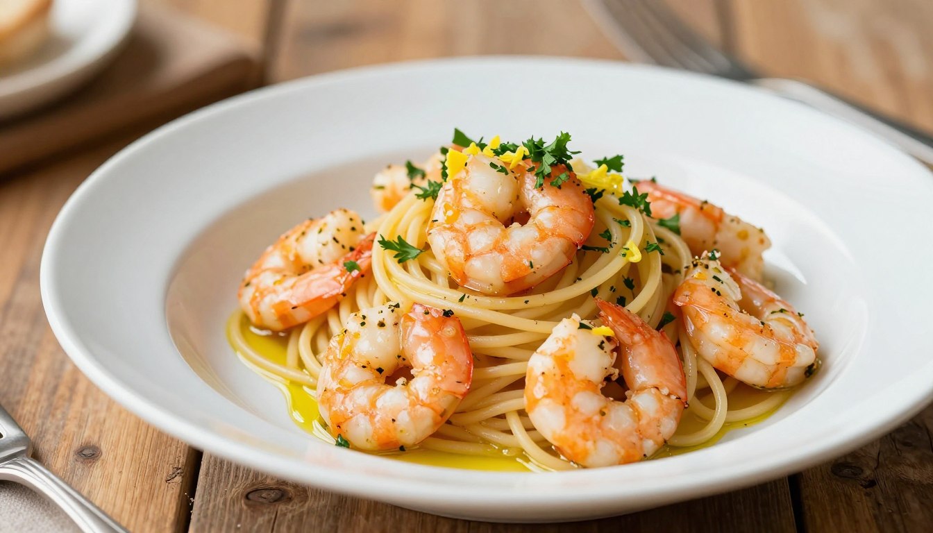 shrimp scampi recipe with pasta without wine​