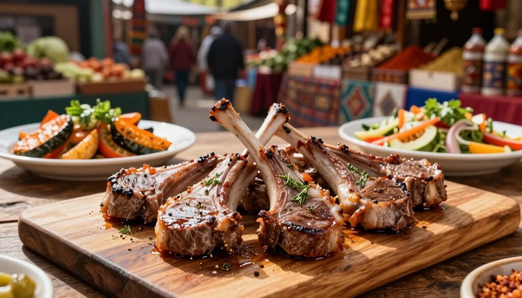 tender lamb chops at ethnic market